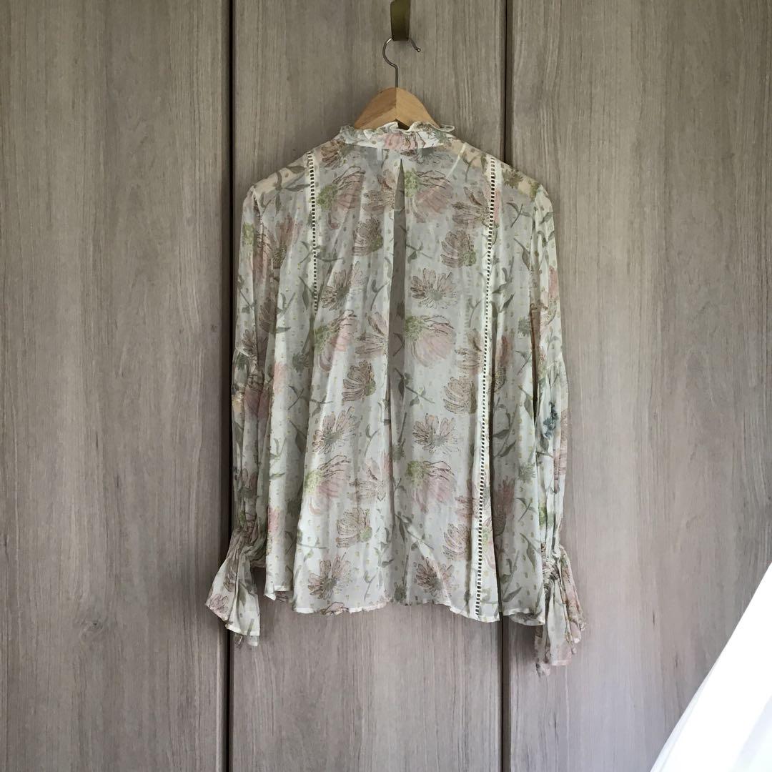 ZARA ジオメトリック クロシェ シャツ L /花柄刺繍のレース風カーディガン 楽天市場】透け感がかわいいフラワーレースカーディガン 長袖