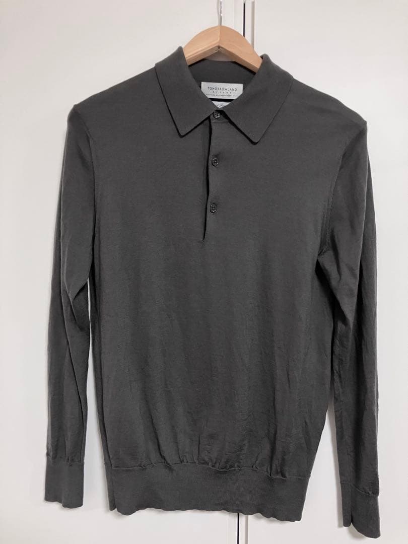 TOMORROWLANDトゥモローランド長袖ニットポロシャツ　Mサイズ　送料無料