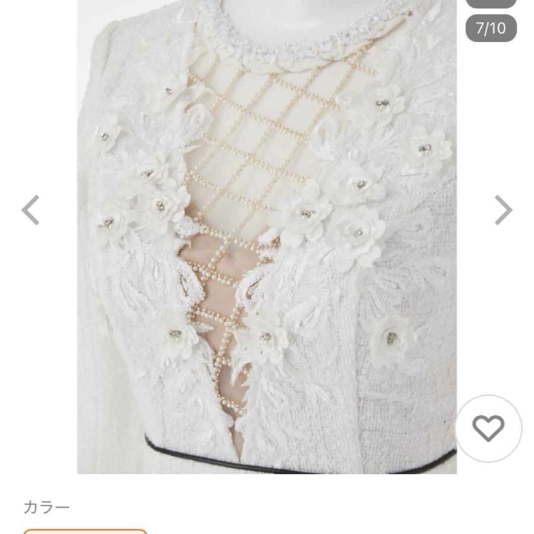 Sobreソブレ 刺繍レースダイヤビジューワンピースXL