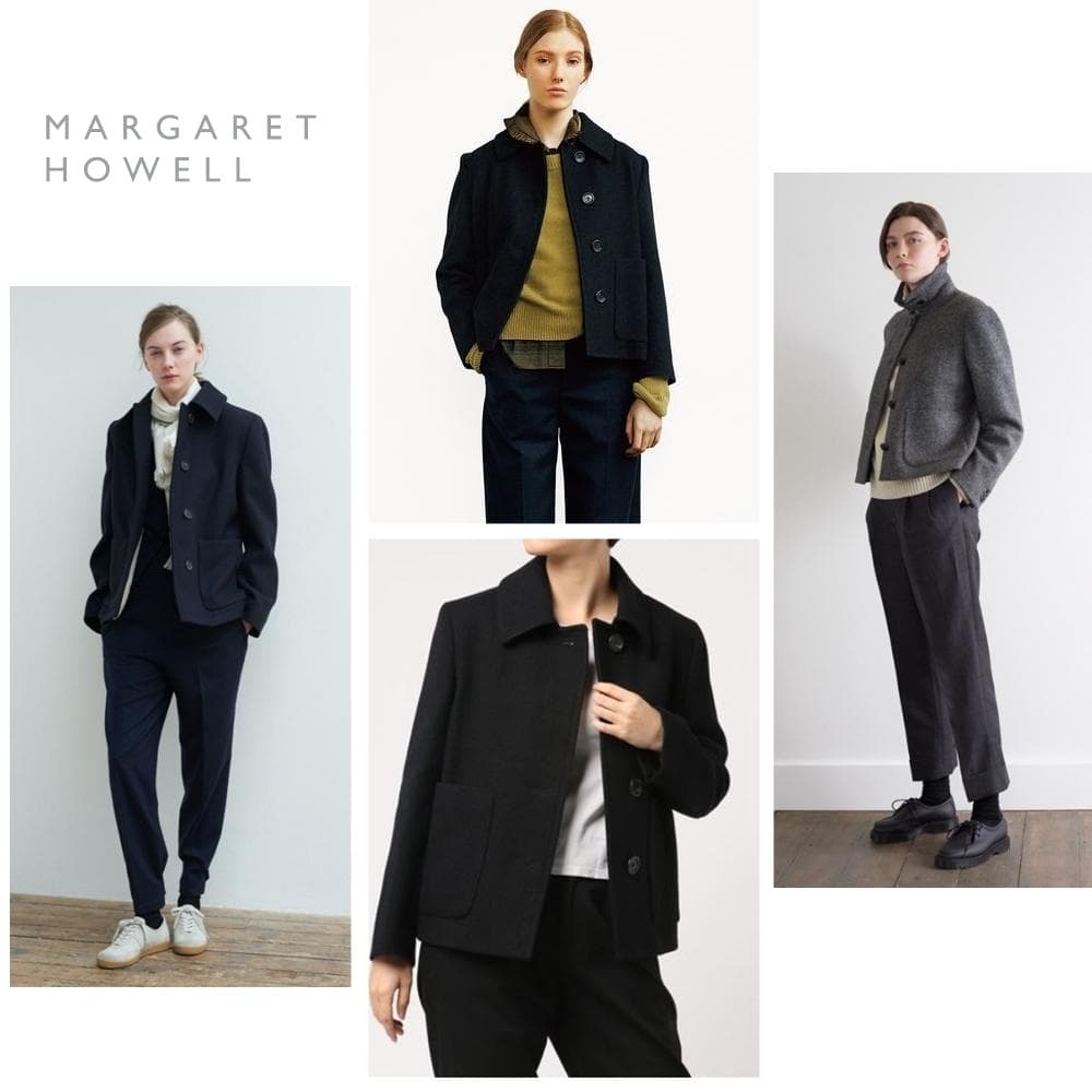 マーガレットハウエル フェルテッドウール ショートコート ウールコート 美品*MARGARET HOWELL *名作フェルテッド ウール ショートコート