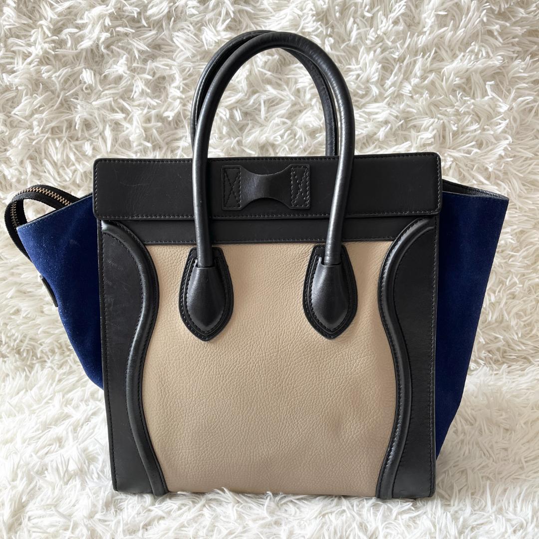 CELINE ハンドバッグ ラゲージ ミニショッパー ブルー マルチカラー