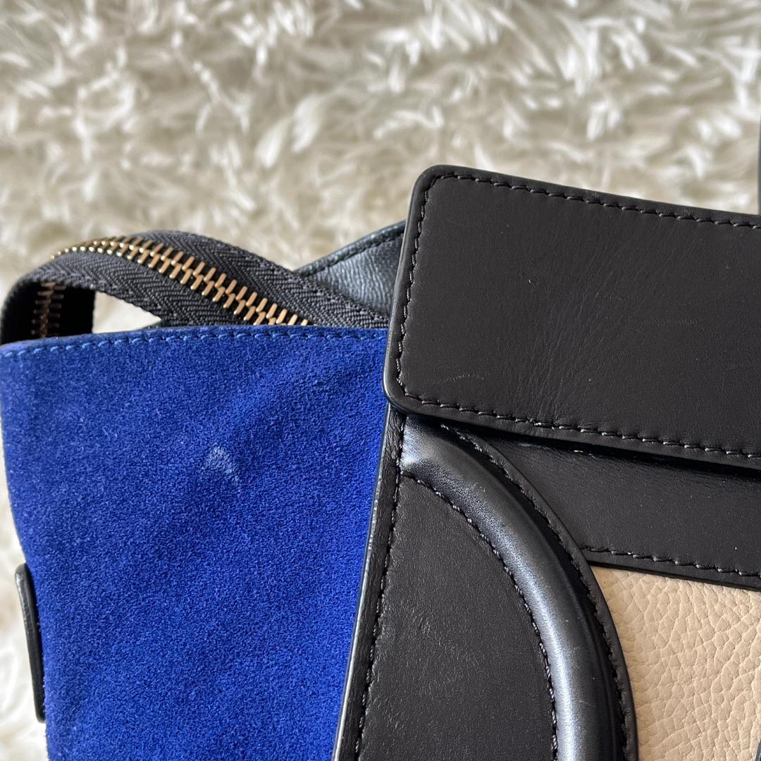 CELINE ハンドバッグ ラゲージ ミニショッパー ブルー マルチカラー
