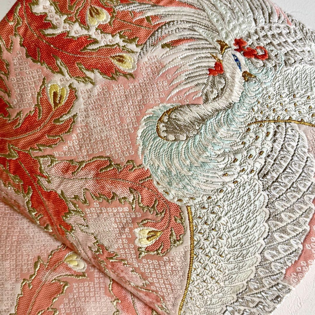 【人気商品！】 袋帯 瑞鳥吉日文 鳳凰 火の鳥 フォーマル 金銀糸 吉兆 NO-1328 着物・浴衣