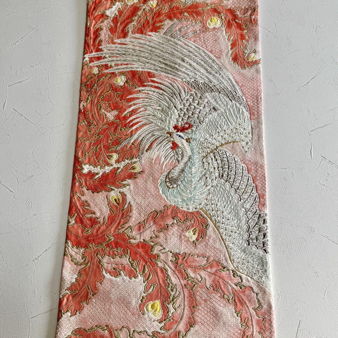 袋帯 瑞鳥吉日文 鳳凰 火の鳥 フォーマル 金銀糸 吉兆 NO-1328