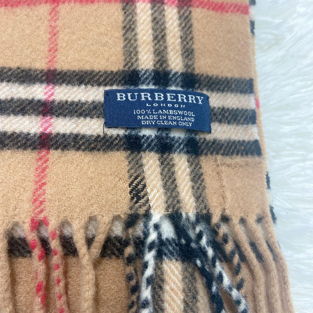 【新品】BURBERRY LONDON マフラー　ラムウール100% チェック Burberry バーバリー ノバチェック マフラー 100%ラムウール