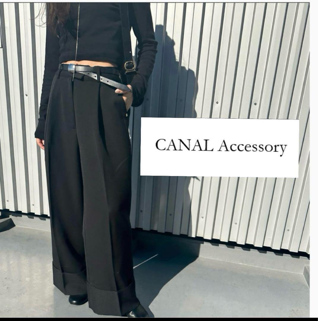CANAL Accessory ワイドパンツ スラックス 黒 ブラック ZARAパンツ