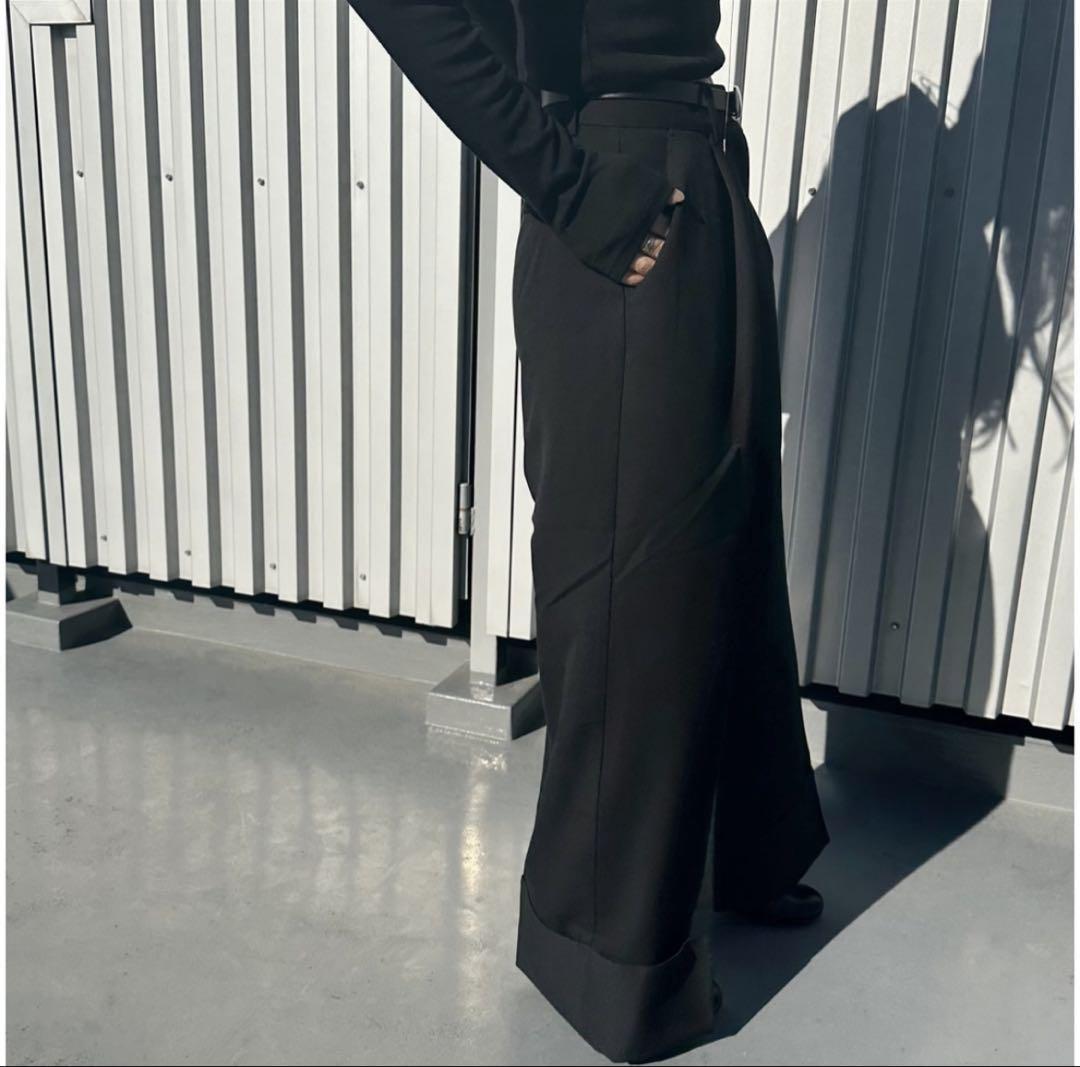 CANAL Accessory ワイドパンツ スラックス 黒 ブラック ZARA