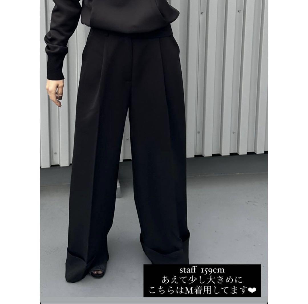 CANAL Accessory ワイドパンツ スラックス 黒 ブラック ZARA