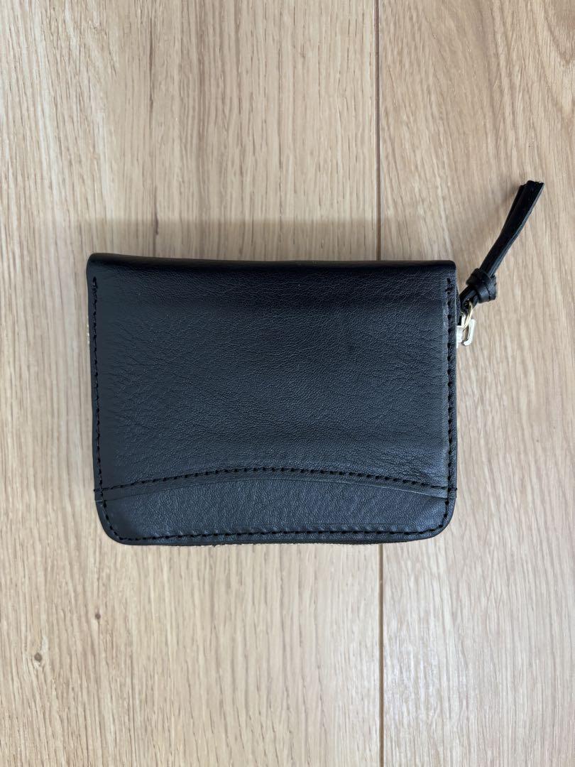 極美品　ペルケ　イタリアンレザー　折りたたみ財布　ブラック