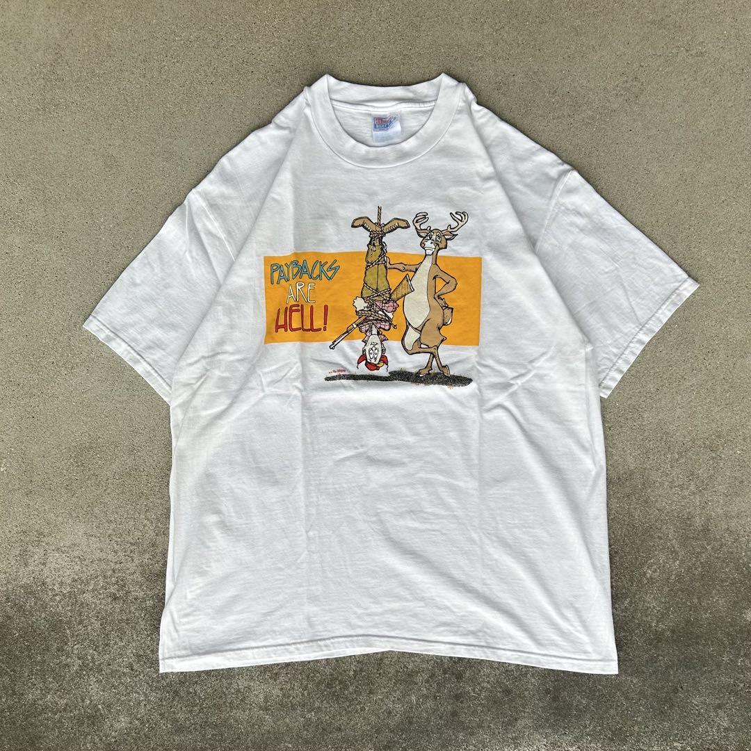 【古着】 00s Hanes アートTシャツ アニマル コミック cityboy
