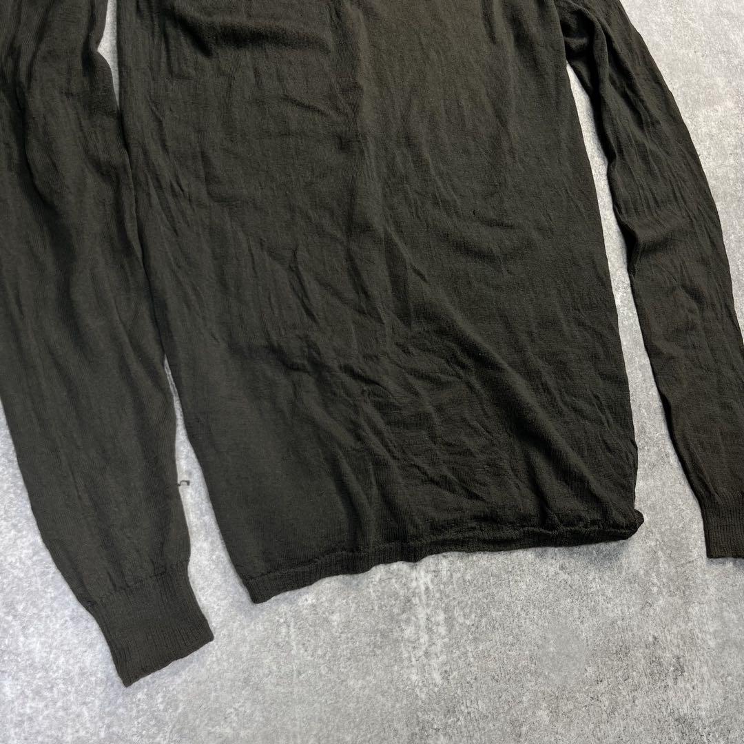 Rick Owens 14FW ウール　Vネックニット【L】薄手　ダークダスト Rick Owens 14FW ウール Vネックニット【L】薄手 ダークダスト