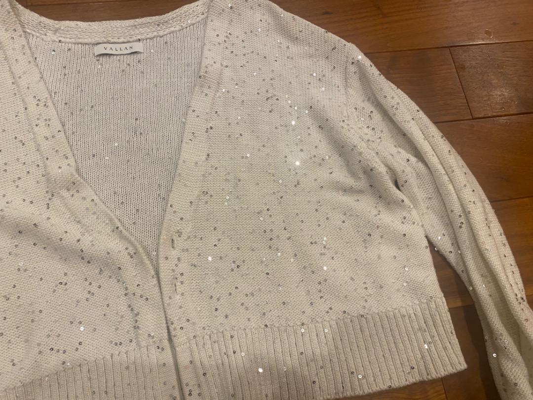 Spangles Knit Cardigan vallan ホワイト Spangles Knit Cardigan – VALLAN
