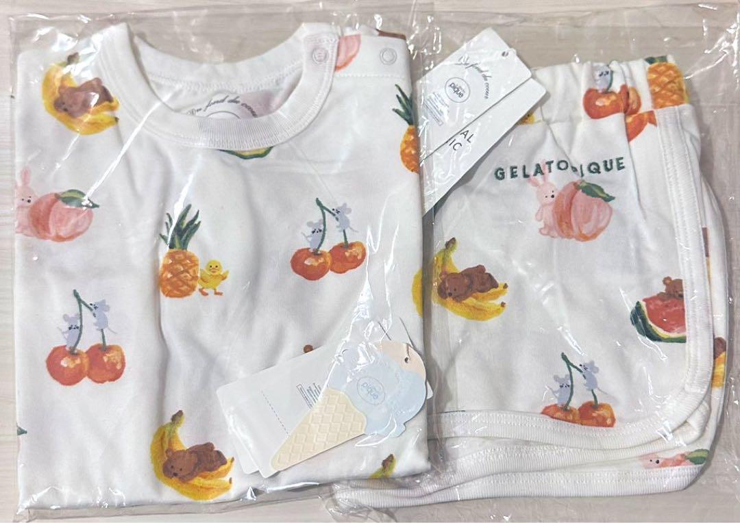 ジェラートピケ BABYフルーツアニマル柄Tシャツ ショートパンツ　70サイズ