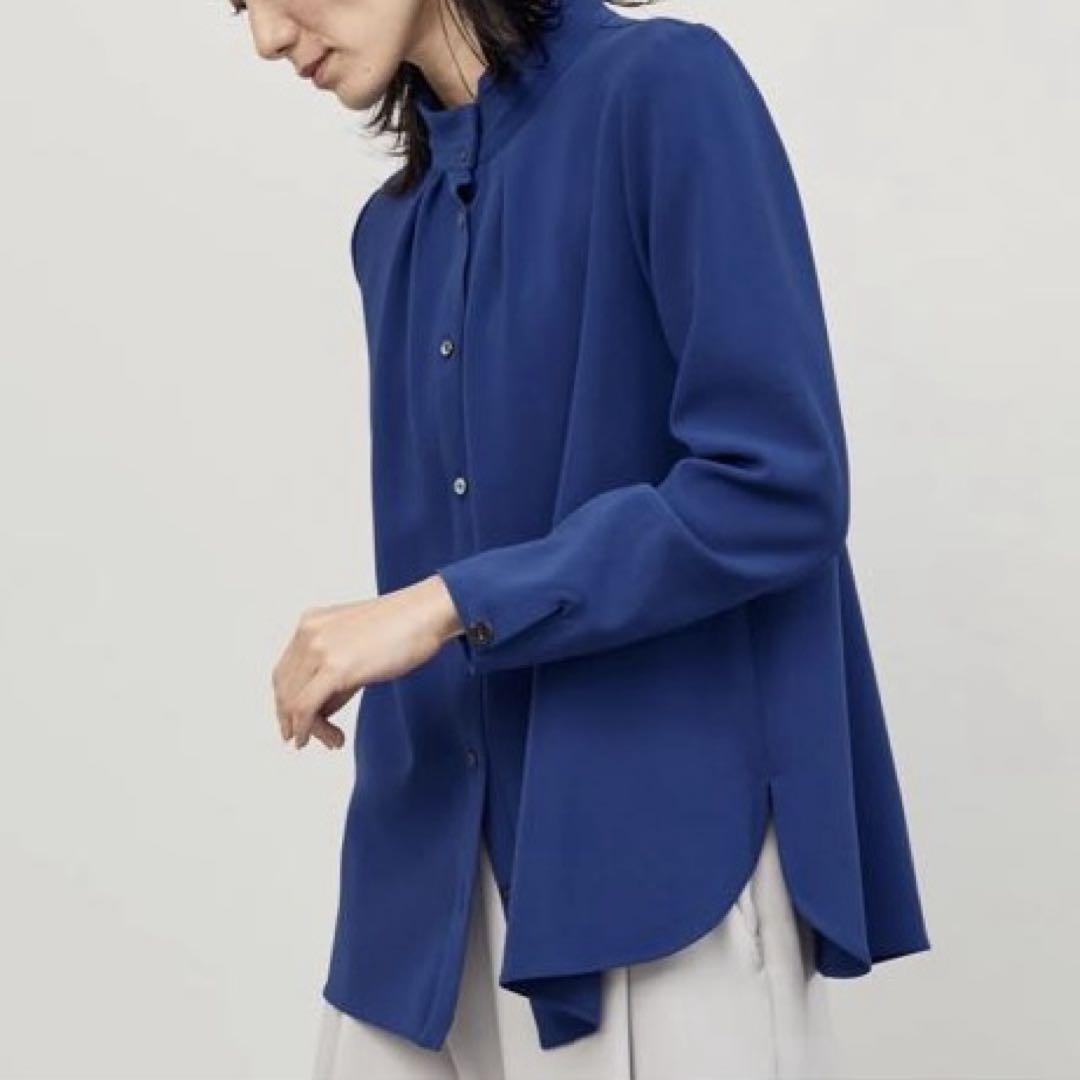 SOÉJU スタンドカラータックブラウス color Blue size:M