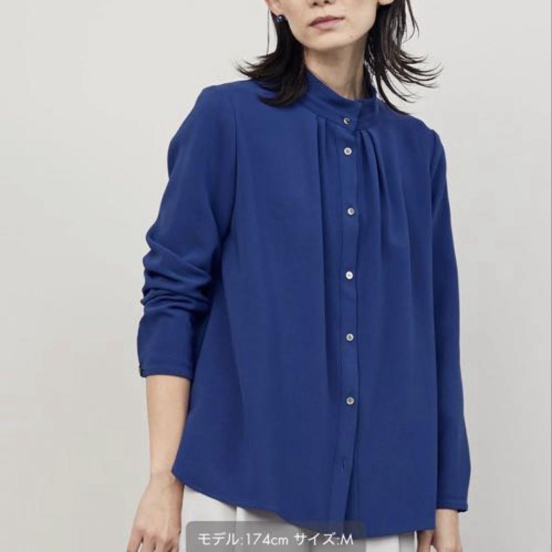 SOÉJU スタンドカラータックブラウス color Blue size:M