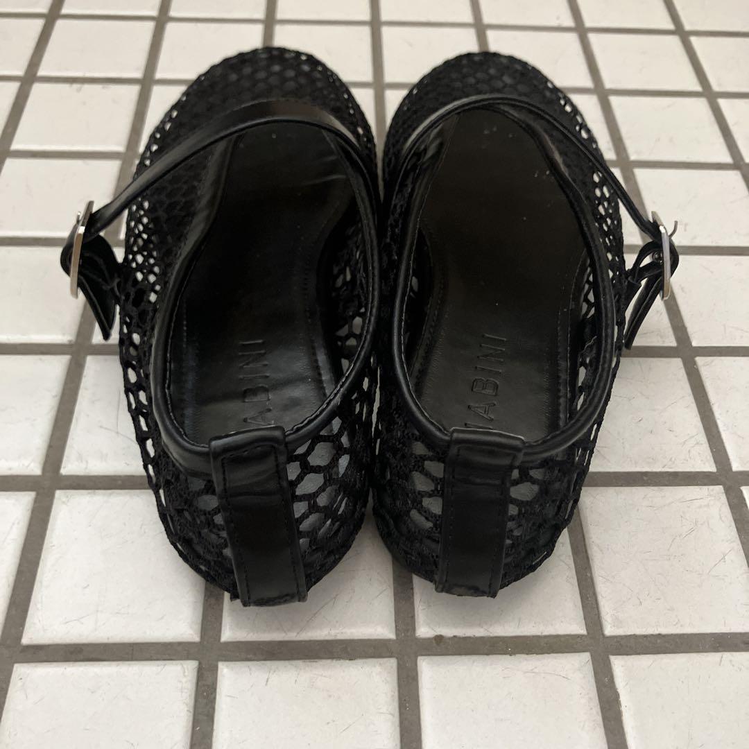 メッシュ　フラットシューズ　ブラック