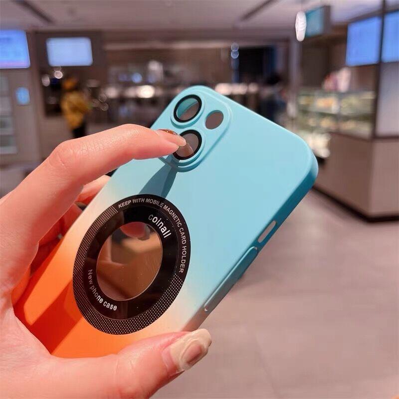 iphone13pro PCケース　ピンク+青　MagSafe対応