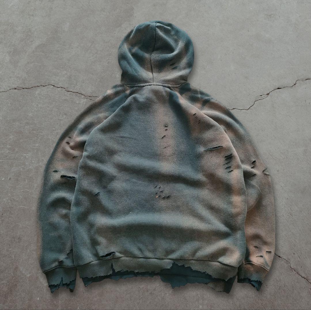 adidas vintage グランジ ボロ フード CAMO 脱色 L adidas vintage グランジ ボロ フード CAMO 脱色 L