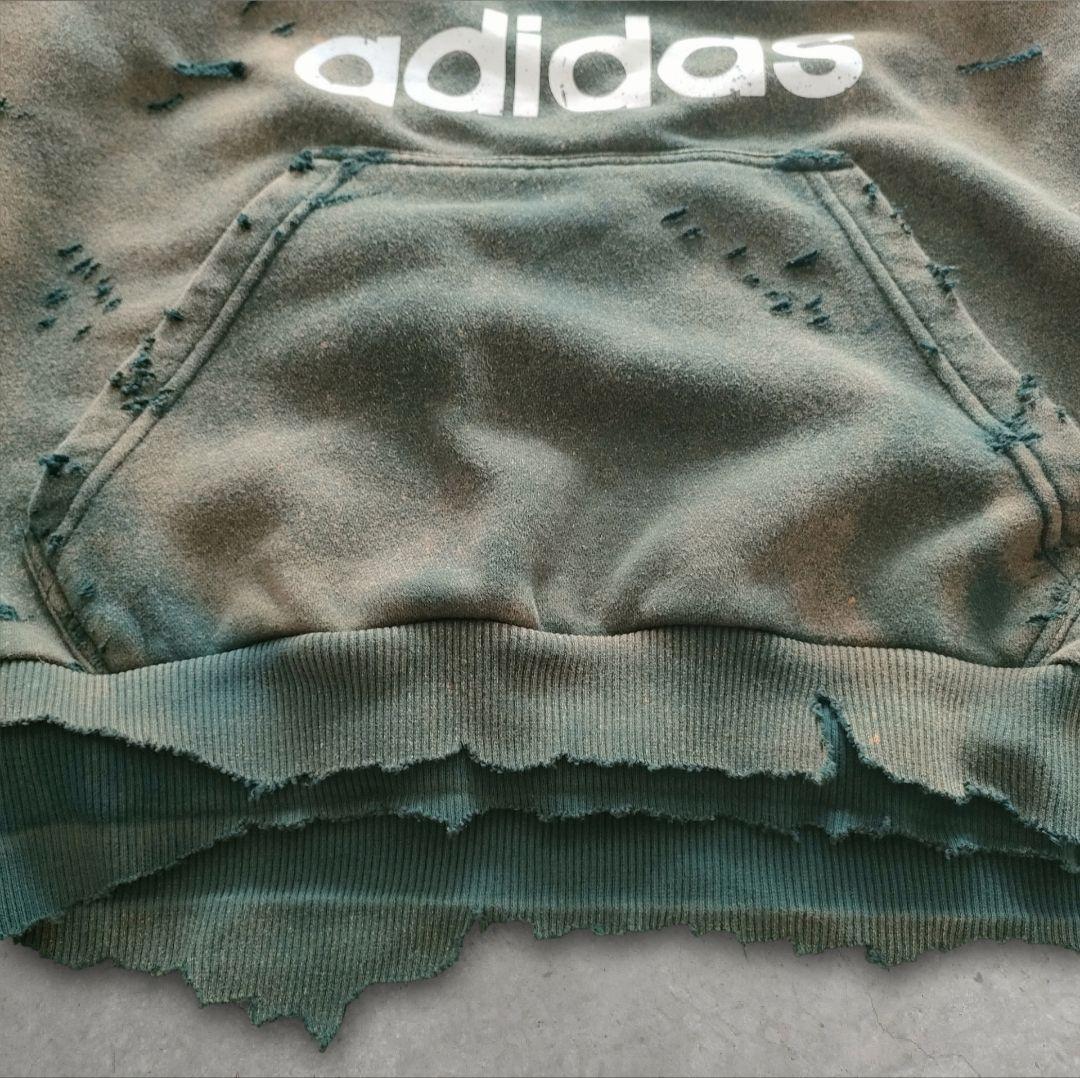 adidas vintage グランジ ボロ フード CAMO 脱色 L adidas vintage グランジ ボロ フード CAMO 脱色 L