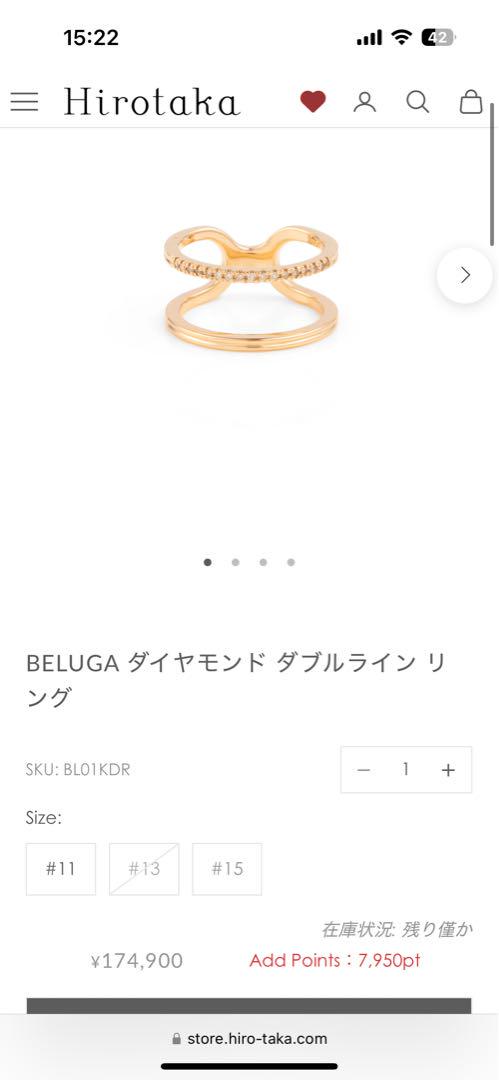 Hirotaka ダイヤモンド ダブルラインリング Hirotaka（ヒロタカ) Diamond Double Line Ring | ダイヤモンド