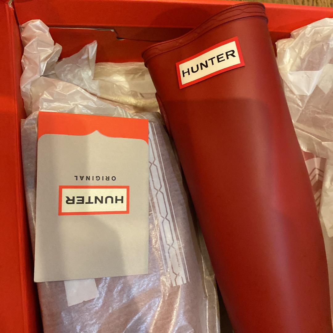新品！Hunter ハンター　レインブーツ　オリジナルトール　レッド