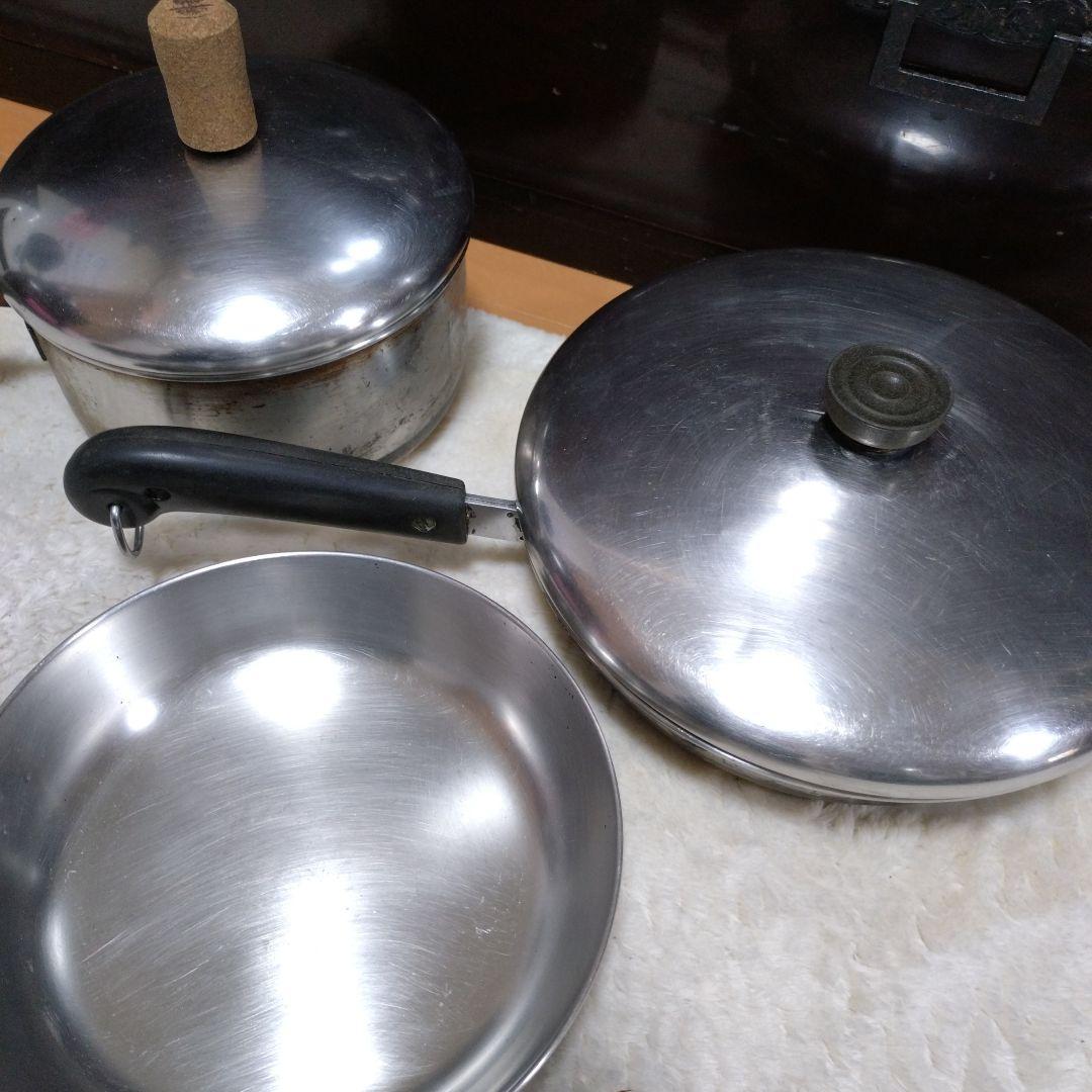 ヴィンテージRevere Ware SS 銅製ボトム フライパン　スキレット3点
