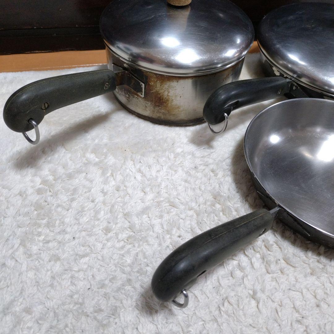 ヴィンテージRevere Ware SS 銅製ボトム フライパン　スキレット3点