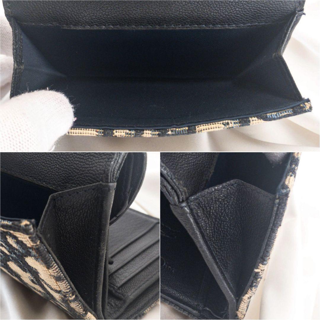 Dior クリスチャン ディオール 折り財布 Wホック ブラック ベージュ
