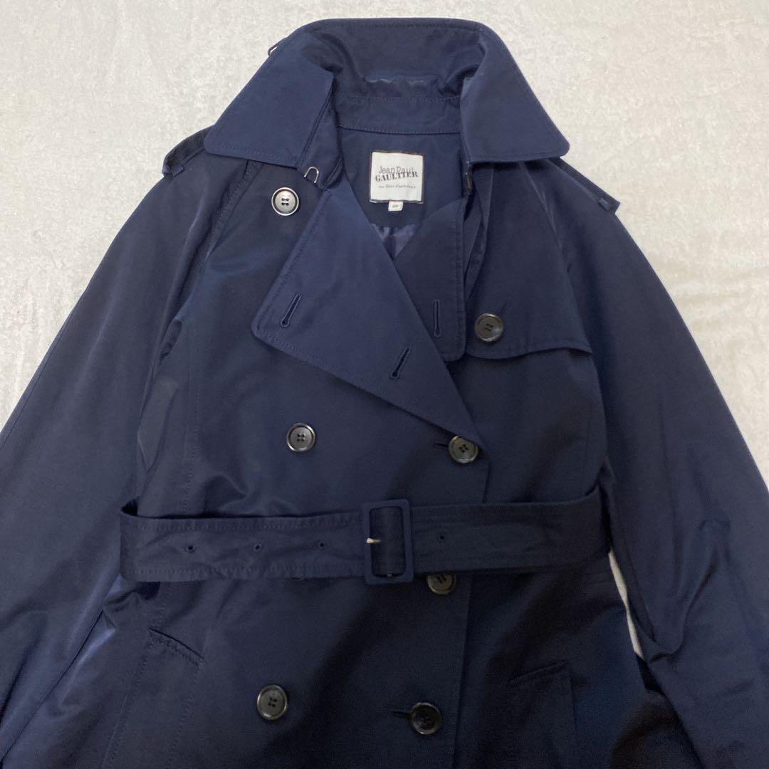 ✨極美品✨ジャンポールゴルチエ トレンチコート ダブル ベルト付 ネイビー 36