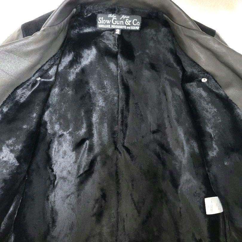極美品 SlowGun＆Co スロウガン ラムレザー カシミヤ 革ジャン