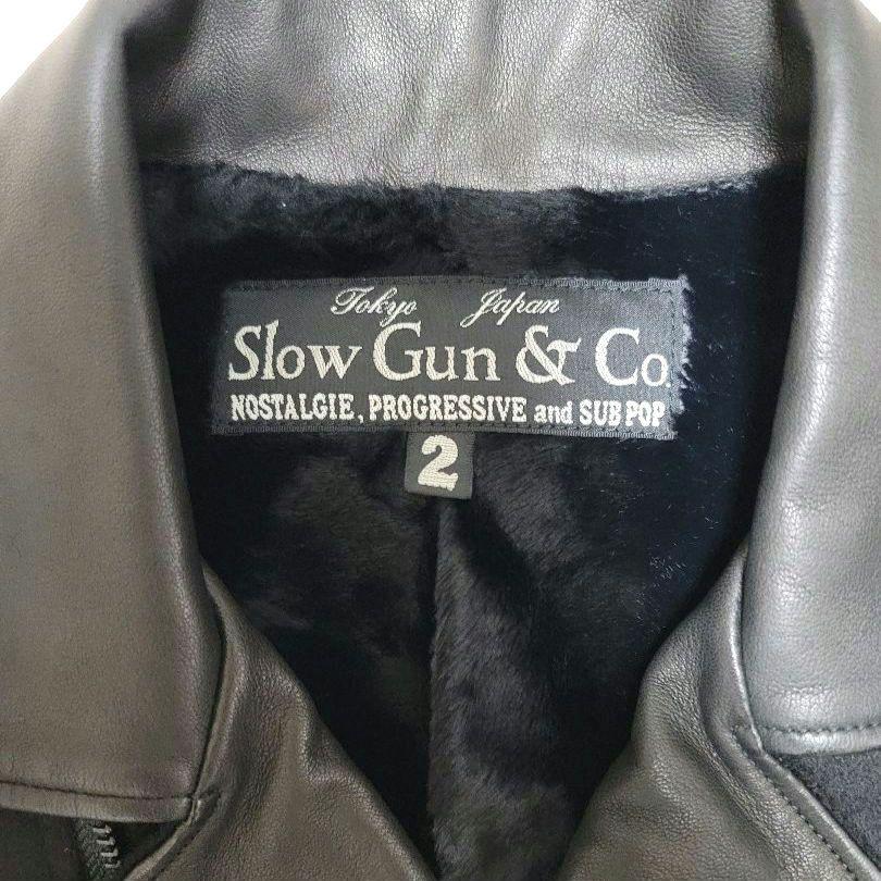 極美品 SlowGun＆Co スロウガン ラムレザー カシミヤ 革ジャン