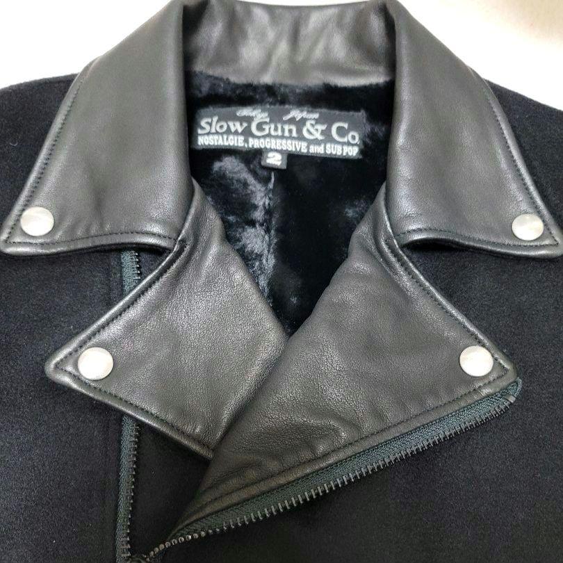 極美品 SlowGun＆Co スロウガン ラムレザー カシミヤ 革ジャン