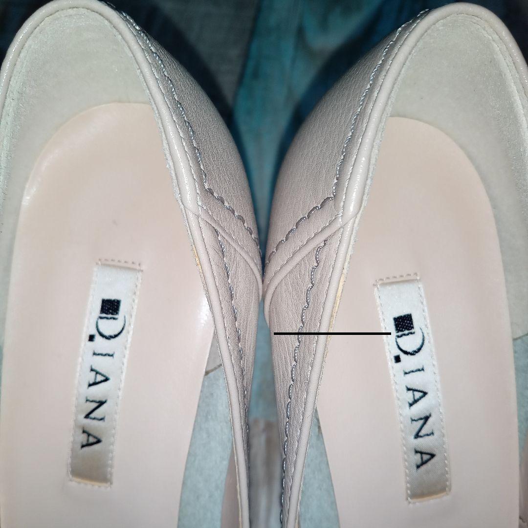 美品　DIANA　23.5　パンプス　ベージュ　レザー　バックル　ダイアナ