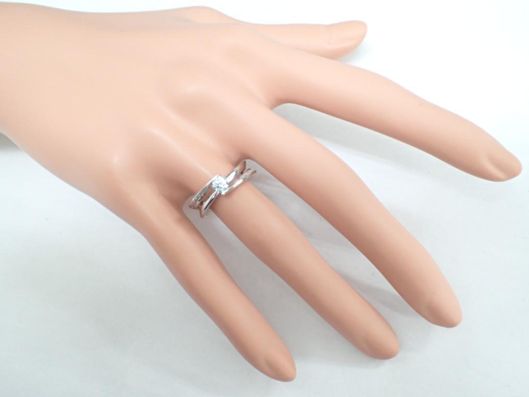 6/美品 Pt900 ブルーダイヤ0.252ct(照射処理) リング 指輪