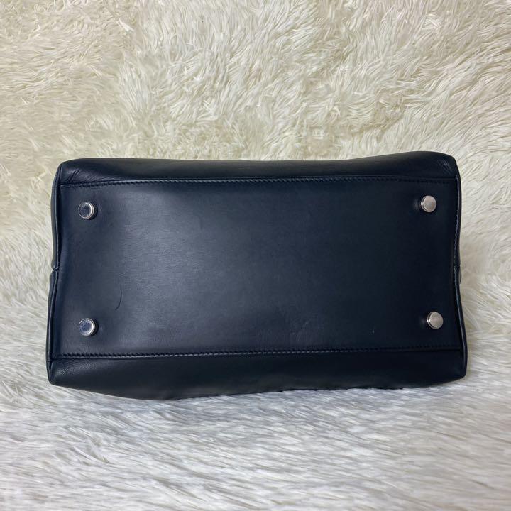 【超極美品】フェラガモ ハンドバッグ ガンチーニ サフィアーノ ブラック レザー Salvatore Ferragamo - 極美品 フェラガモ ハンドバッグ