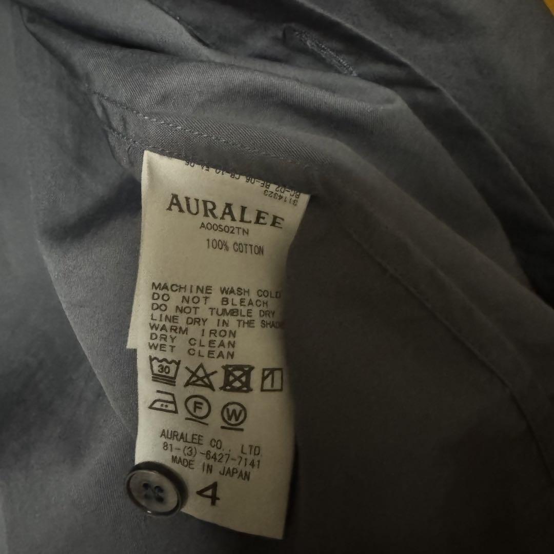【美品中古】AURALEE オーラリー 半袖シャツ ブルー グレー 画像7