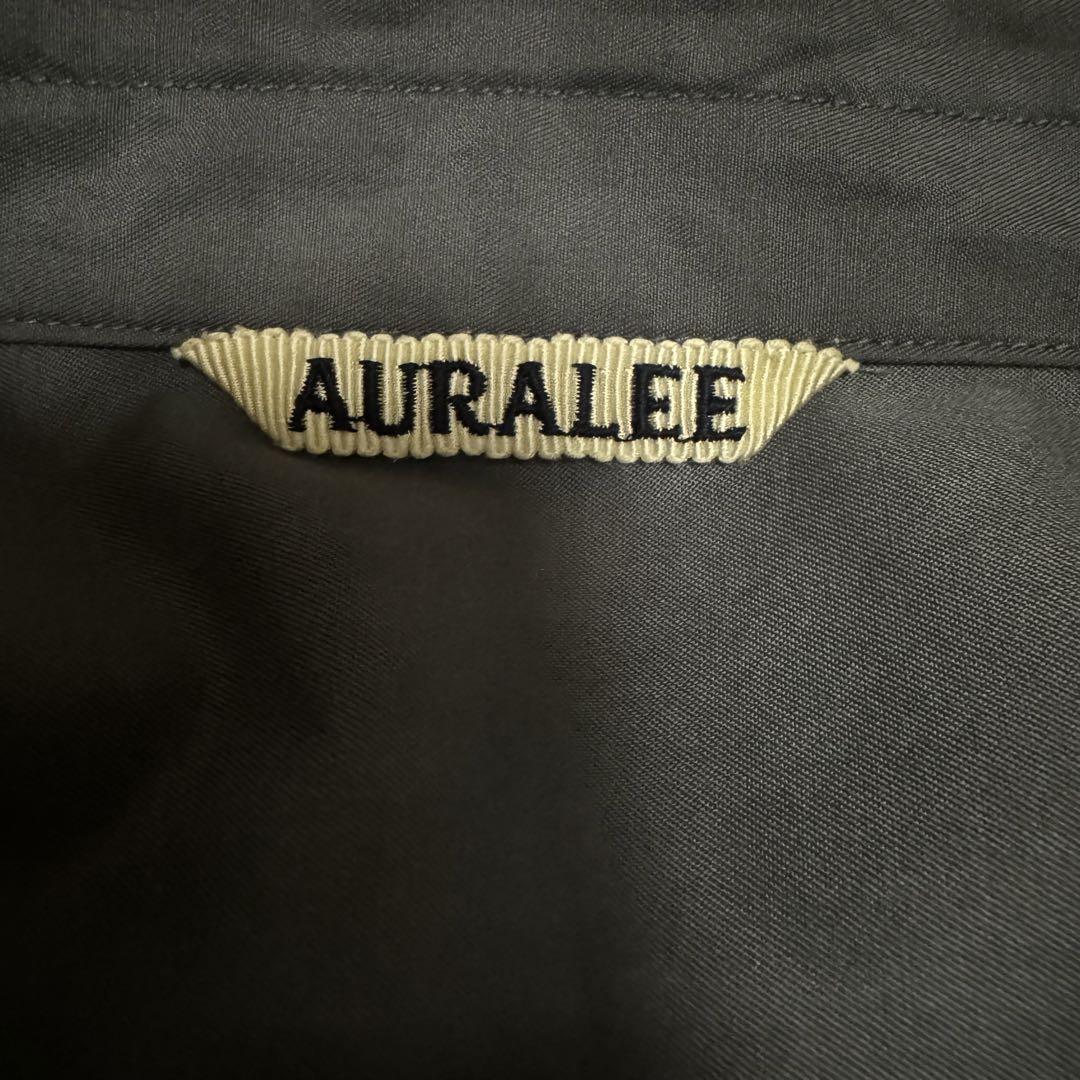 【美品中古】AURALEE オーラリー 半袖シャツ ブルー グレー 画像8
