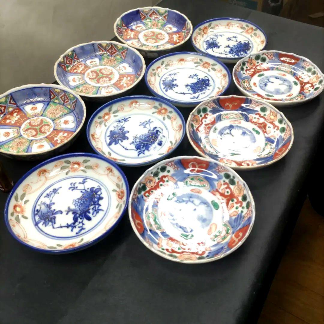 有田焼　伊万里焼　古伊万里　色絵　豆皿　小皿　なます皿　4寸皿3種10客セット