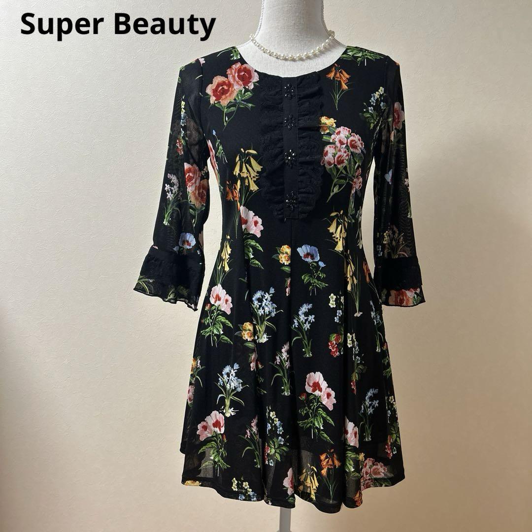 未使用品 スーパービューティー 花柄 レース ビジュー チュニック パワーネット Super Beauty スーパービューティーパワーネットビジュー花柄