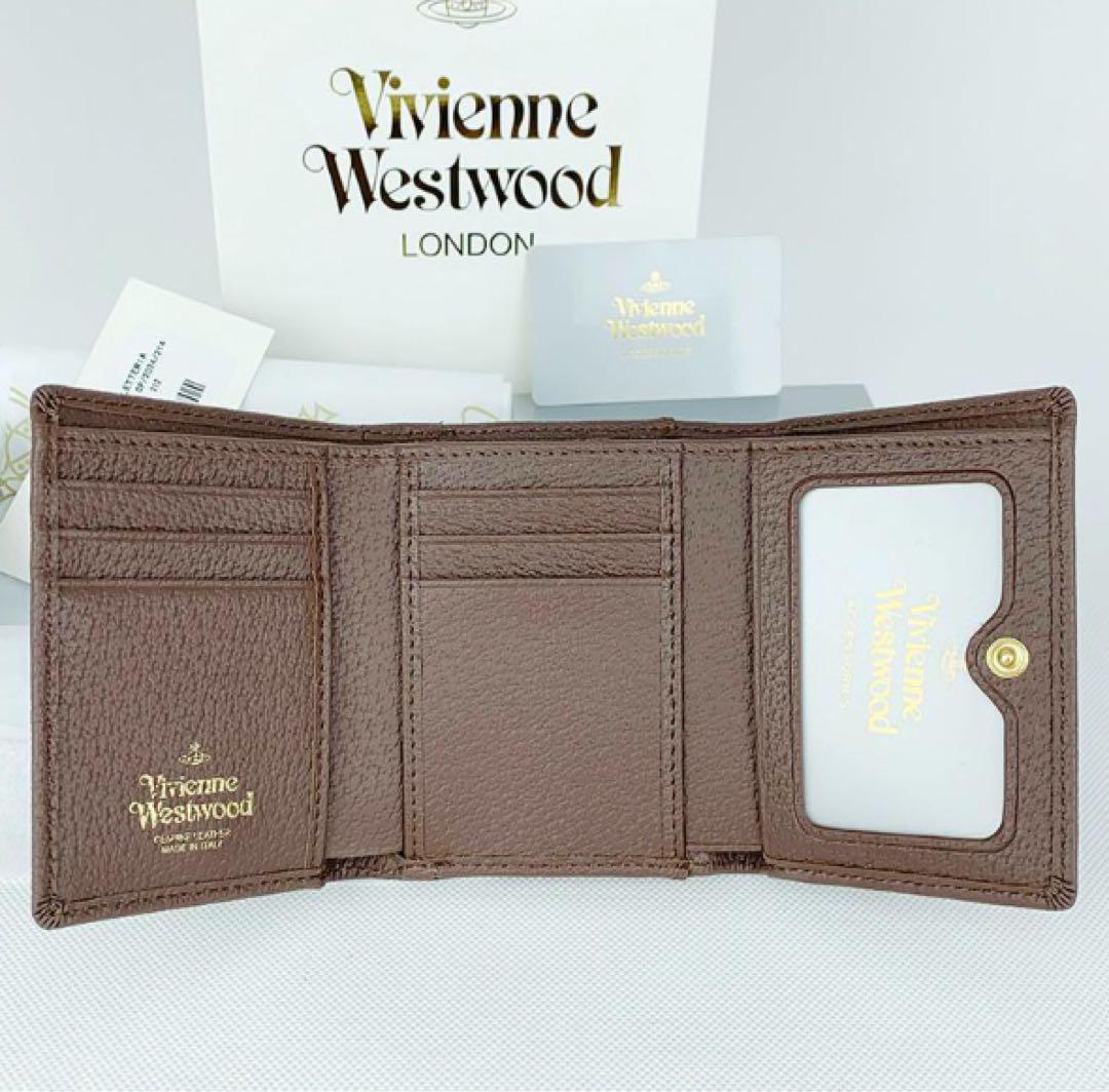 Vivienne Westwood 三つ折財布 箱、おまけ付き Vivienne Westwood ☆三つ折り財布 ☆茶色・箱付