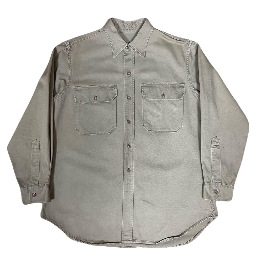 50s Usarmy コットンツイルワークシャツ Vintage