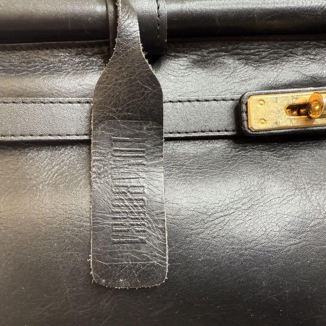 ★luna borsa★レザーボストンバッグ ブラック ショルダーバッグ 大容量
