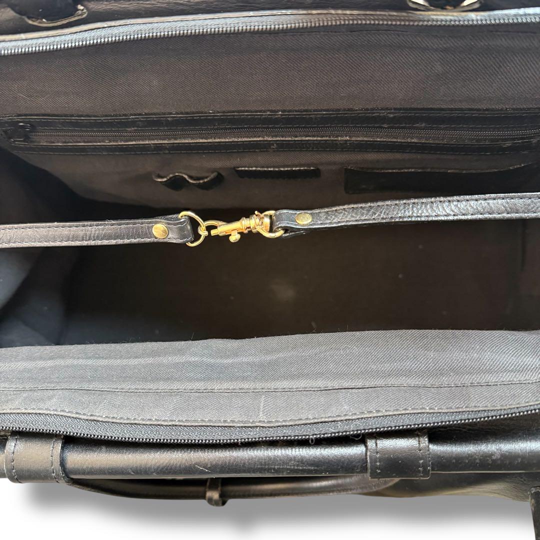 ★luna borsa★レザーボストンバッグ ブラック ショルダーバッグ 大容量