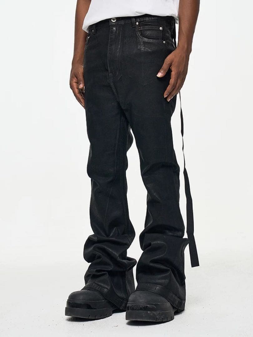 CWHAT 24f/w Waxed flare jeans