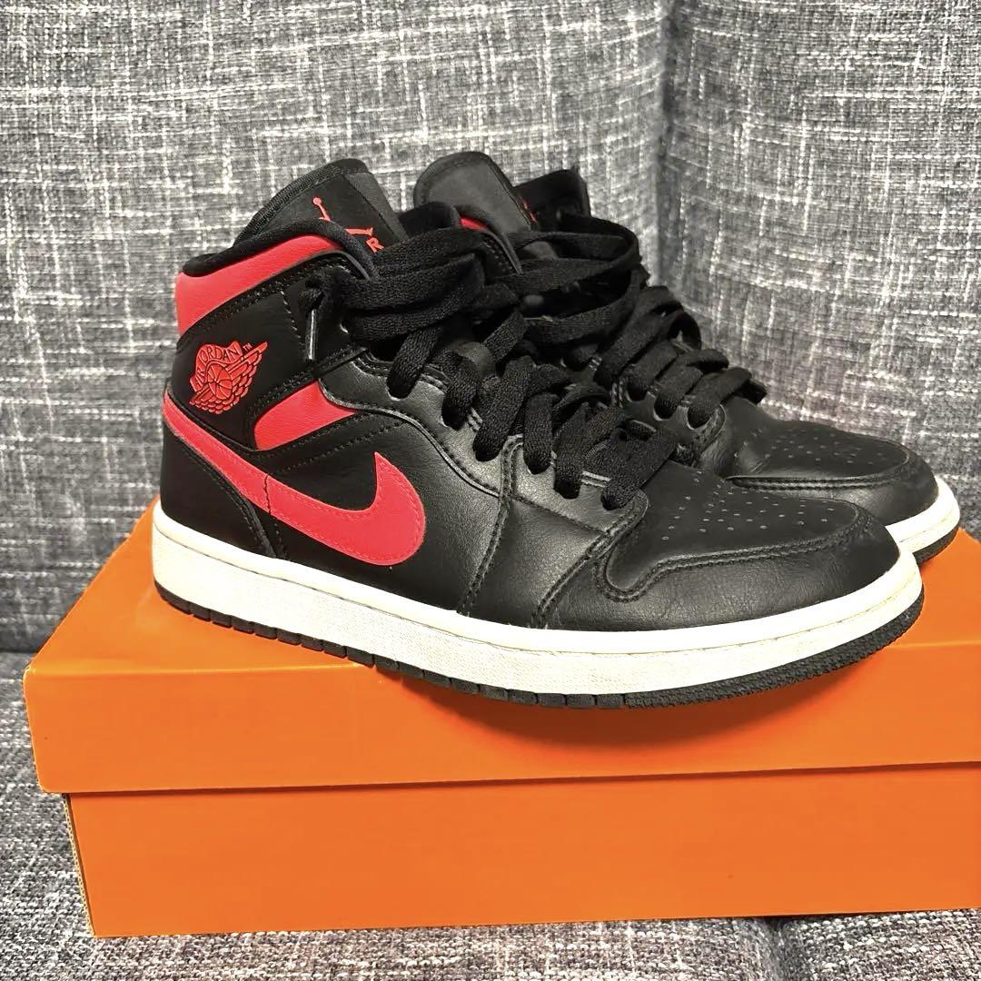 NIKE AIR JORDAN 1 MID SIREN RED 24.5cm