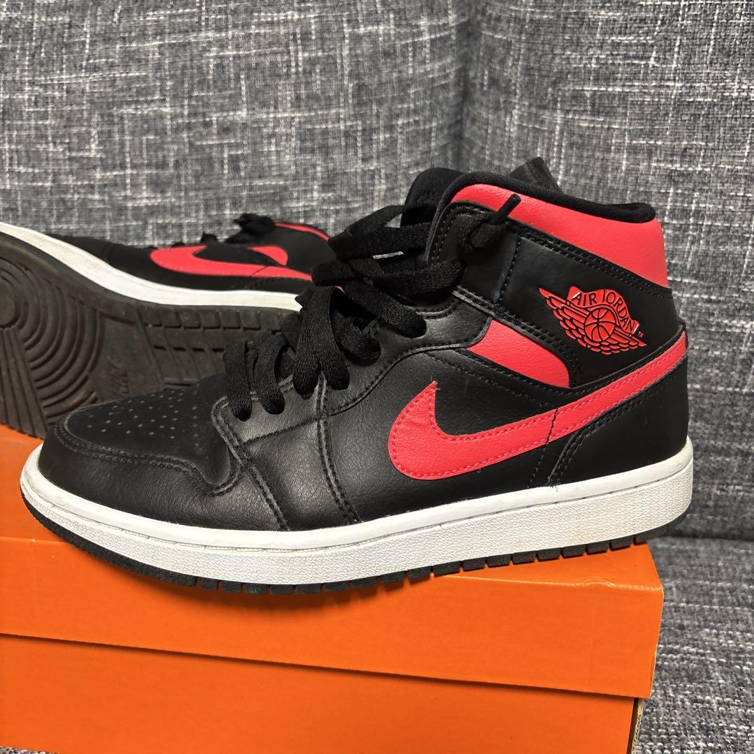 NIKE AIR JORDAN 1 MID SIREN RED 24.5cm