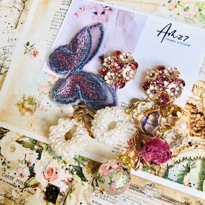 CHANEL様❤︎転写ビーズ❥レジン薔薇*❁キラキラカボション