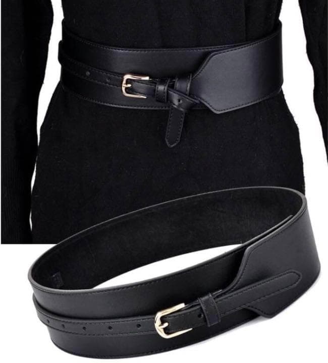 太めのベルトで細見え効果✪ ベルト 太め レザー フォーマル ビジネス