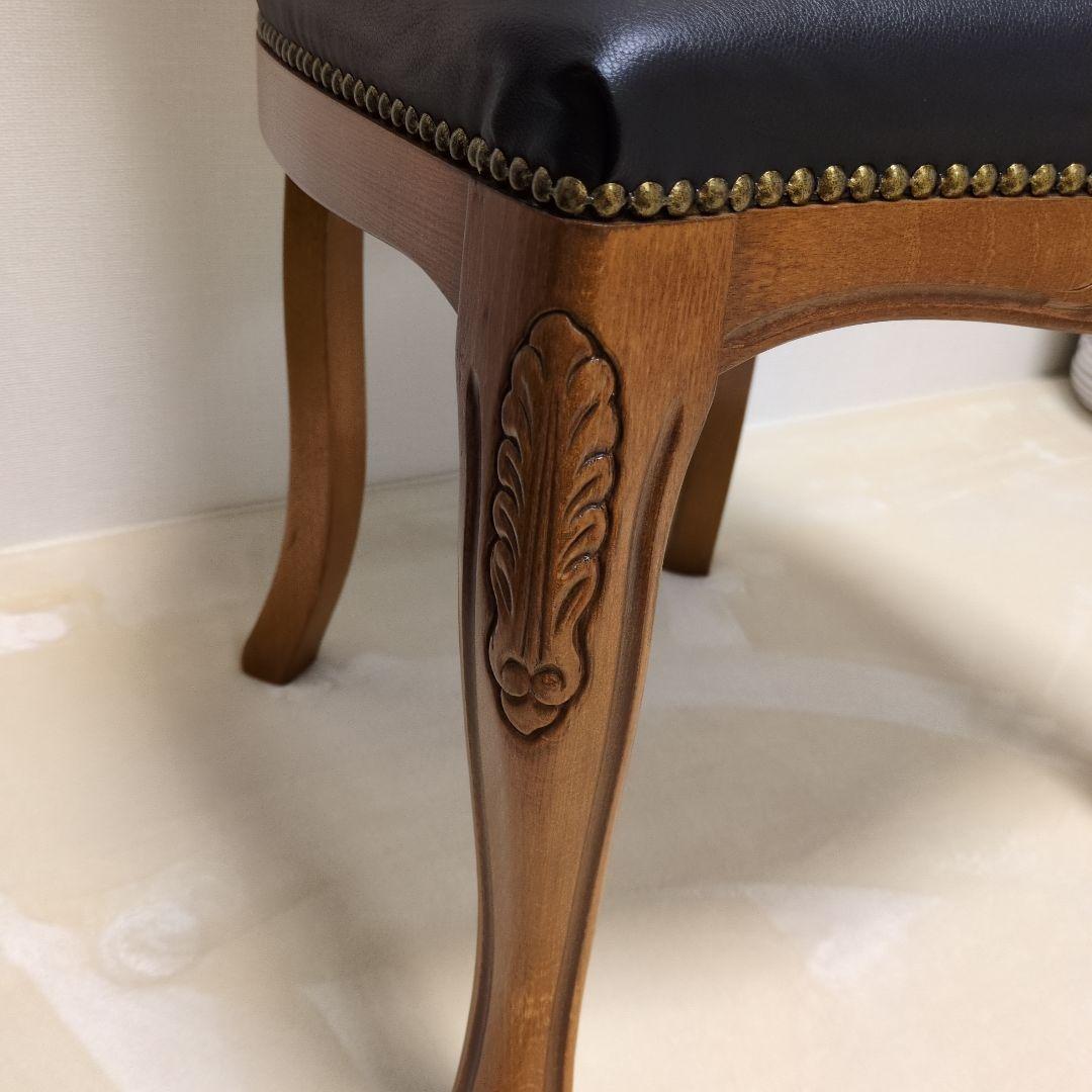 専用です。イタリア ダイニングチェア 革張り 猫脚 ブラック（一脚）