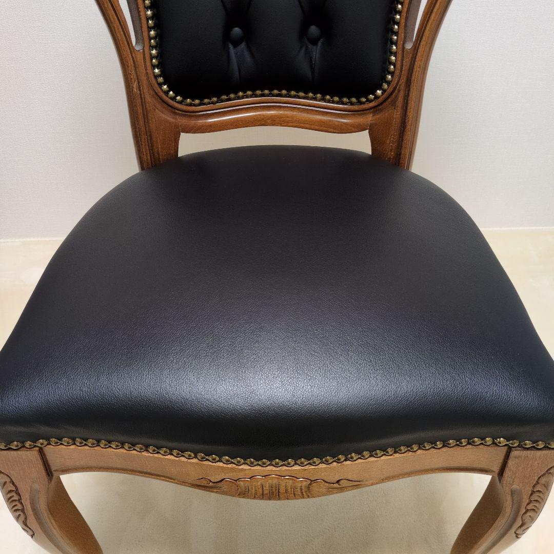 専用です。イタリア ダイニングチェア 革張り 猫脚 ブラック（一脚）